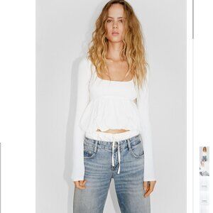 ZARA MATCHING PEPLUM T-SHIRT Size M NEW WITH TAG!